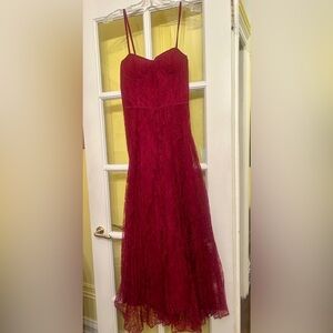 Red Lace Donna Karen Gown